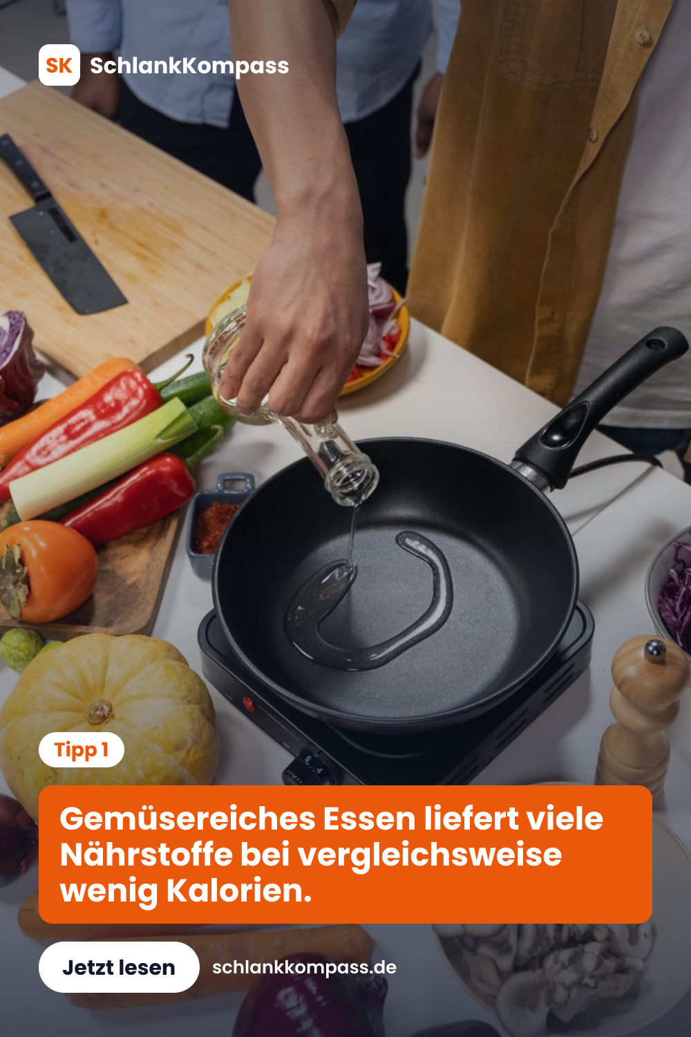 Gemüsereiches Essen liefert viele Nährstoffe bei vergleichsweise wenig Kalorien.