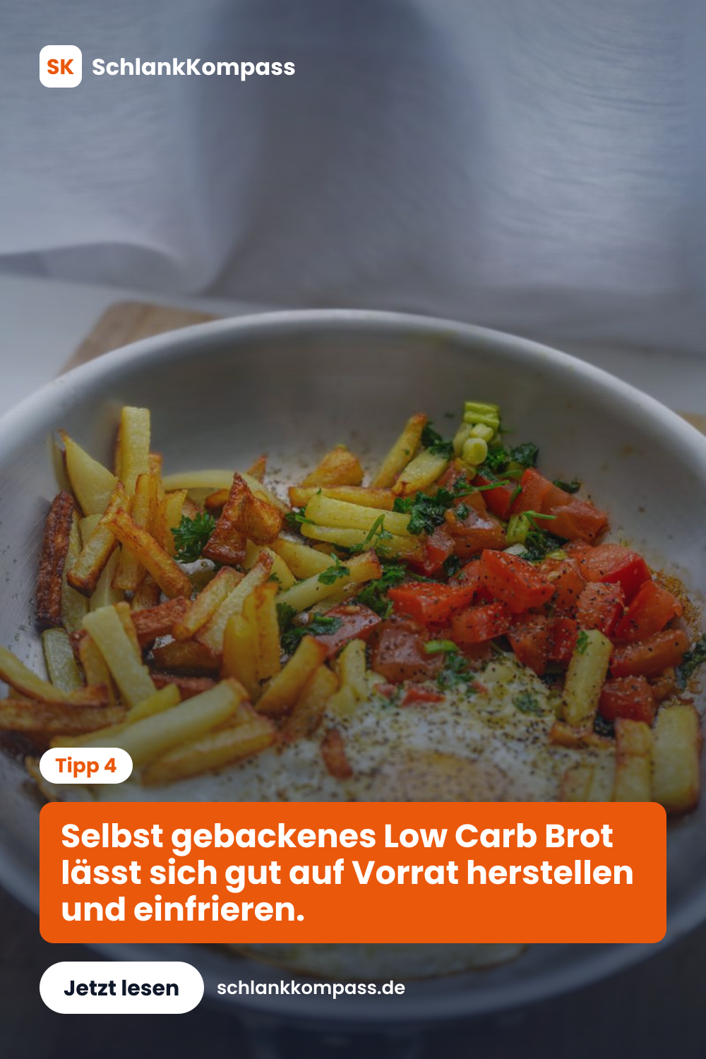 Selbst gebackenes Low Carb Brot lässt sich gut auf Vorrat herstellen und einfrieren.