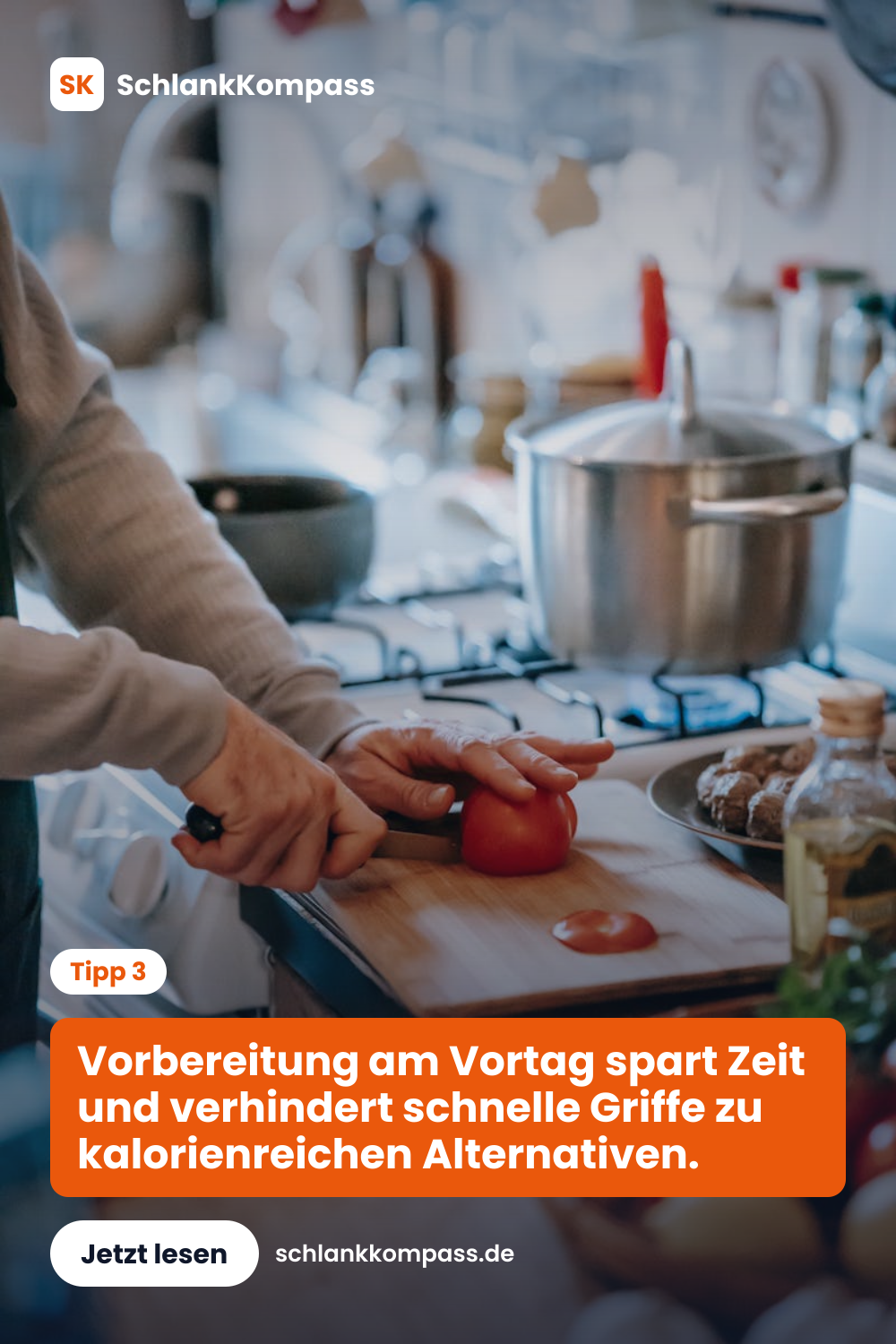 Vorbereitung am Vortag spart Zeit und verhindert schnelle Griffe zu kalorienreichen Alternativen.