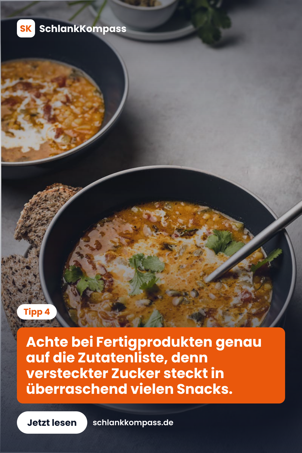 Achte bei Fertigprodukten genau auf die Zutatenliste, denn versteckter Zucker steckt in überraschend vielen Snacks.