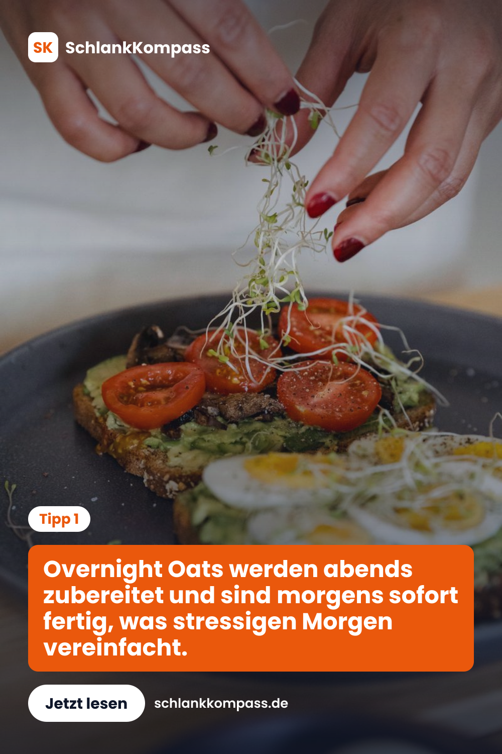 Overnight Oats werden abends zubereitet und sind morgens sofort fertig, was stressigen Morgen vereinfacht.