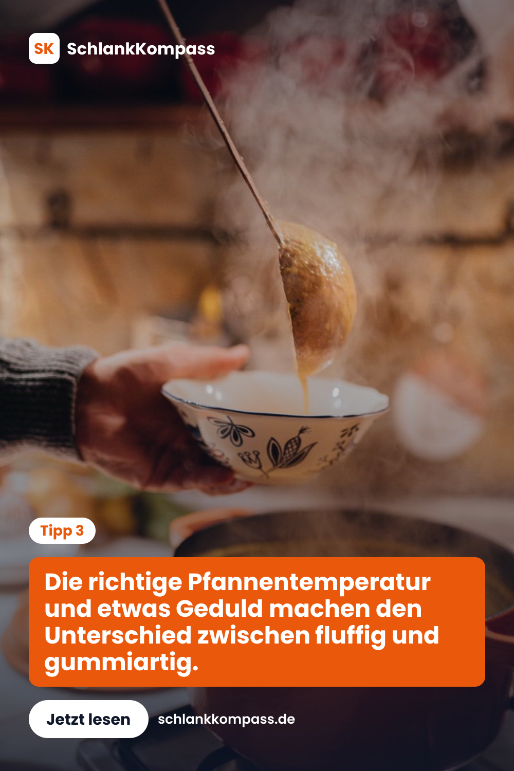 Die richtige Pfannentemperatur und etwas Geduld machen den Unterschied zwischen fluffig und gummiartig.