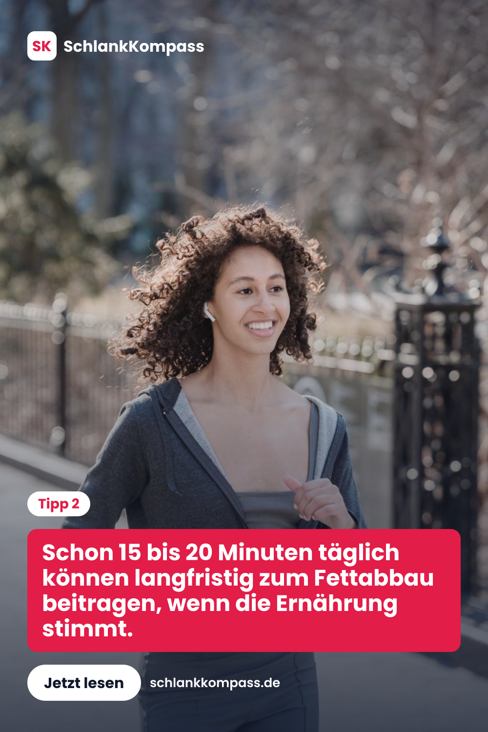 Schon 15 bis 20 Minuten täglich können langfristig zum Fettabbau beitragen, wenn die Ernährung stimmt.